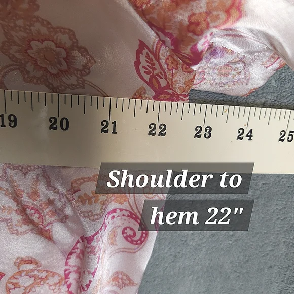 Valerie Stevens Intimates Pink Paisley Floral  Pajama Set Size XL - Picture 7 of 13